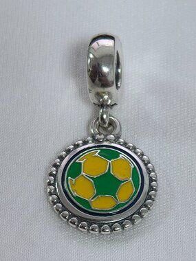 Pandora Brazil Soccer Exclusive Charm Pendant, S925 Silver Jewelry